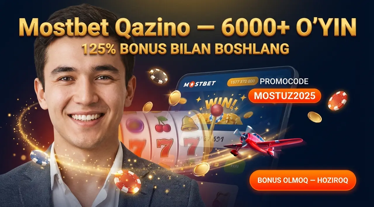 MOSTBET Қазино: 6000+ Ўйинлар ва 125% Бонус